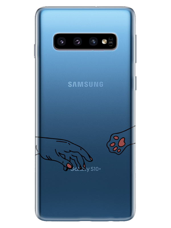 Samsung%20S10%20Plus%20Hand%20And%20Paw%20Şeffaf%20Telefon%20Kılıfı