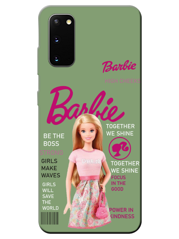 Samsung%20S20%20Barbie%20Yeşil%20Telefon%20Kılıfı