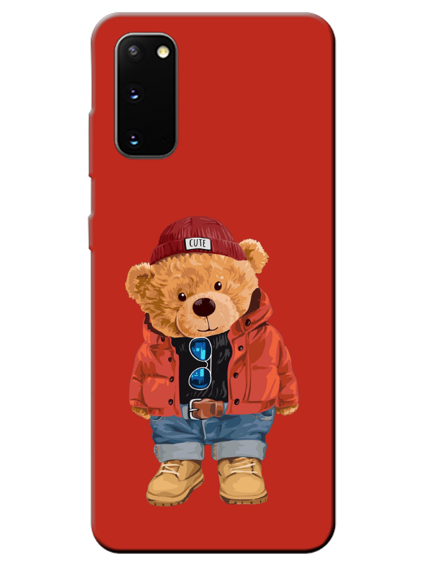 Samsung%20S20%20Teddy%20Bear%20Kırmızı%20Telefon%20Kılıfı