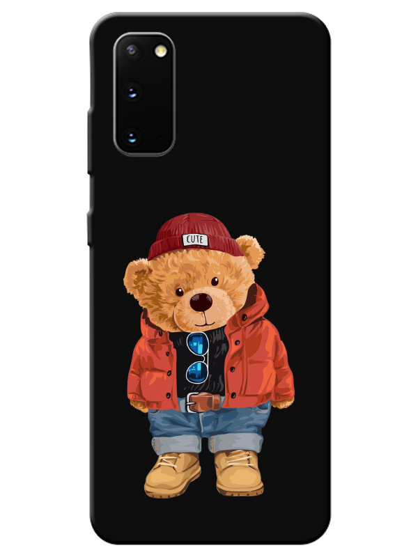 Samsung%20S20%20Teddy%20Bear%20Siyah%20Telefon%20Kılıfı