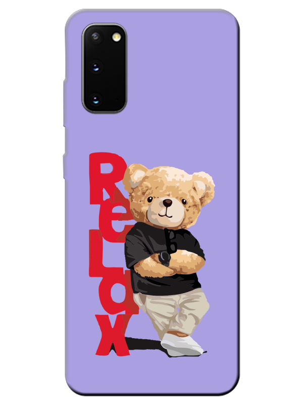 Samsung%20S20%20Teddy%20Bear%20Relax%20Lila%20Telefon%20Kılıfı