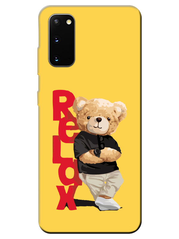 Samsung%20S20%20Teddy%20Bear%20Relax%20Sarı%20Telefon%20Kılıfı