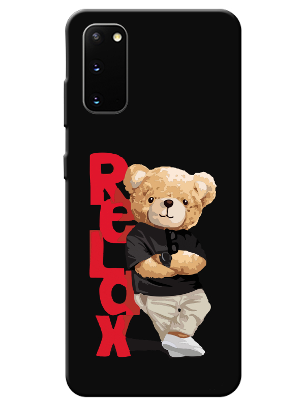 Samsung%20S20%20Teddy%20Bear%20Relax%20Siyah%20Telefon%20Kılıfı