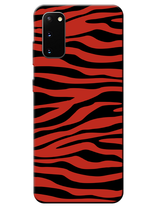 Samsung%20S20%20Zebra%20Desen%20Kırmızı%20Telefon%20Kılıfı