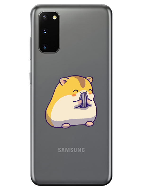 Samsung%20S20%20Sevimli%20Hamster%20Şeffaf%20Telefon%20Kılıfı