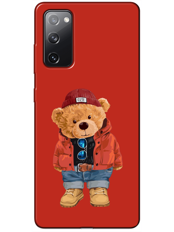 Samsung%20S20%20FE%20Teddy%20Bear%20Kırmızı%20Telefon%20Kılıfı