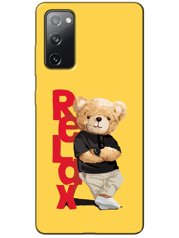 Samsung%20S20%20FE%20Teddy%20Bear%20Relax%20Sarı%20Telefon%20Kılıfı