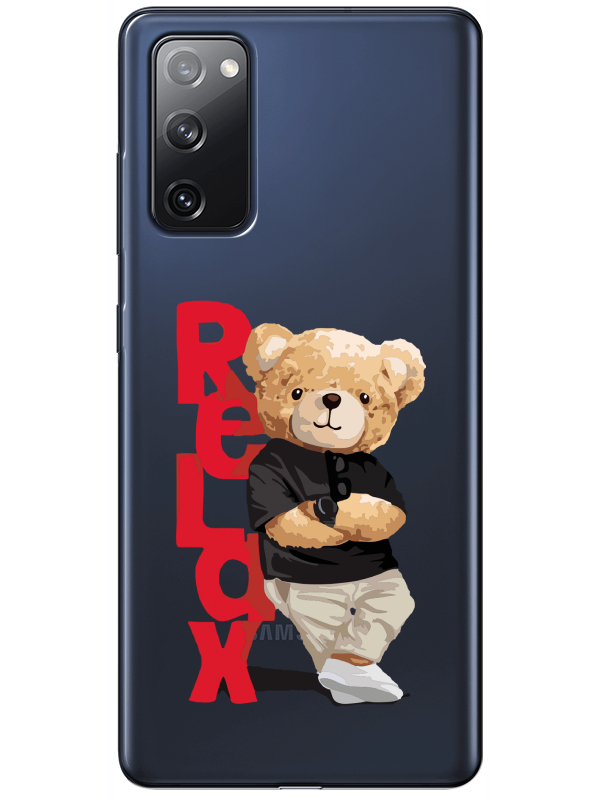 Samsung%20S20%20FE%20Teddy%20Bear%20Relax%20Şeffaf%20Telefon%20Kılıfı