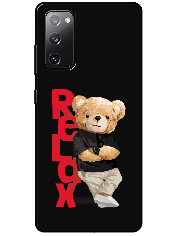 Samsung%20S20%20FE%20Teddy%20Bear%20Relax%20Siyah%20Telefon%20Kılıfı