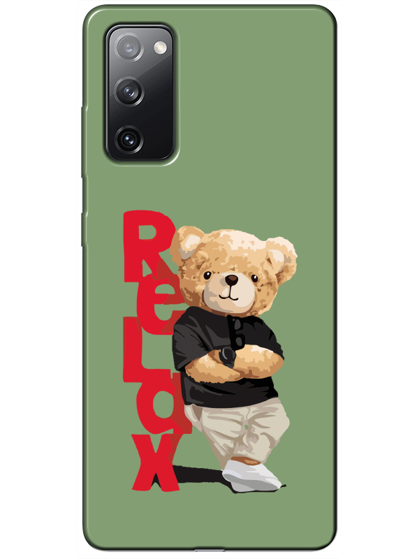 Samsung%20S20%20FE%20Teddy%20Bear%20Relax%20Yeşil%20Telefon%20Kılıfı