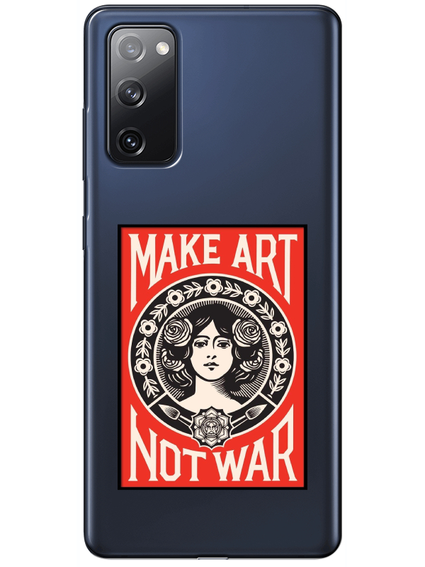 Samsung%20S20%20FE%20Make%20Art%20Not%20War%20Şeffaf%20Telefon%20Kılıfı