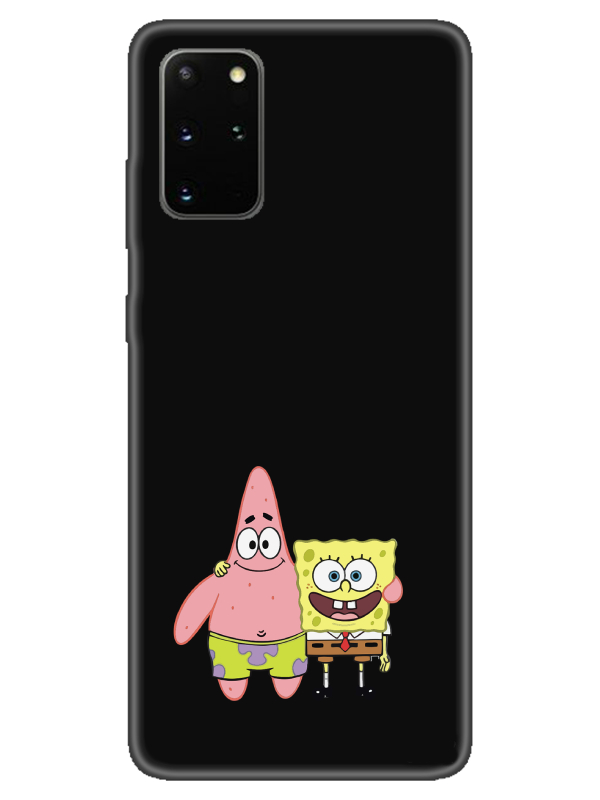 Samsung%20S20%20Plus%20Sünger%20Bob%20Ve%20Patrickstar%20Siyah%20Telefon%20Kılıfı