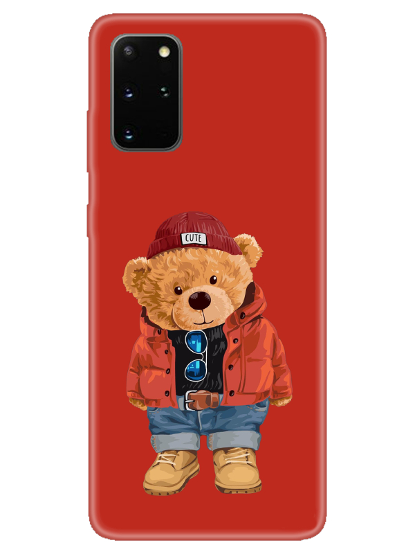 Samsung%20S20%20Plus%20Teddy%20Bear%20Kırmızı%20Telefon%20Kılıfı