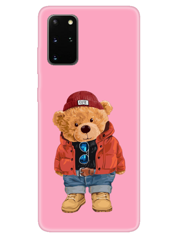 Samsung%20S20%20Plus%20Teddy%20Bear%20Pembe%20Telefon%20Kılıfı