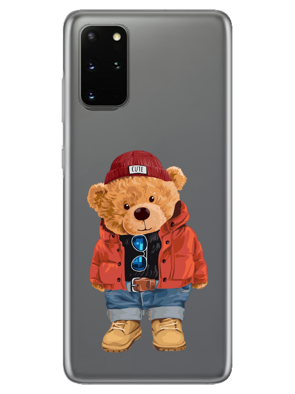 Samsung%20S20%20Plus%20Teddy%20Bear%20Şeffaf%20Telefon%20Kılıfı