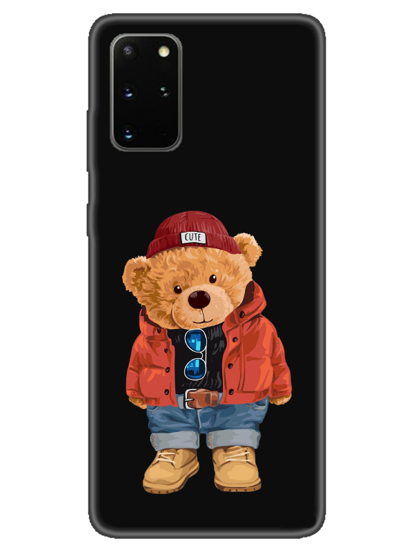 Samsung%20S20%20Plus%20Teddy%20Bear%20Siyah%20Telefon%20Kılıfı