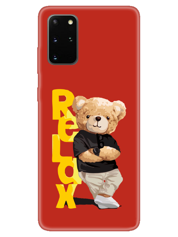 Samsung%20S20%20Plus%20Teddy%20Bear%20Relax%20Kırmızı%20Telefon%20Kılıfı