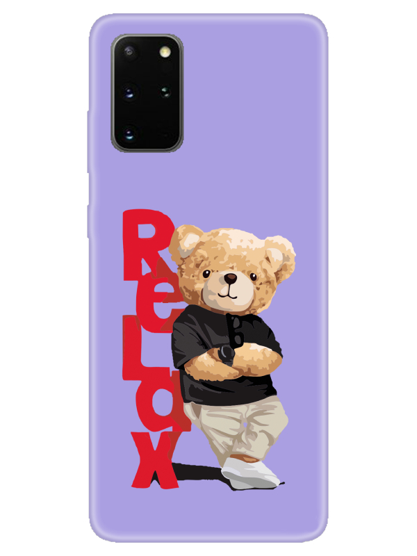 Samsung%20S20%20Plus%20Teddy%20Bear%20Relax%20Lila%20Telefon%20Kılıfı