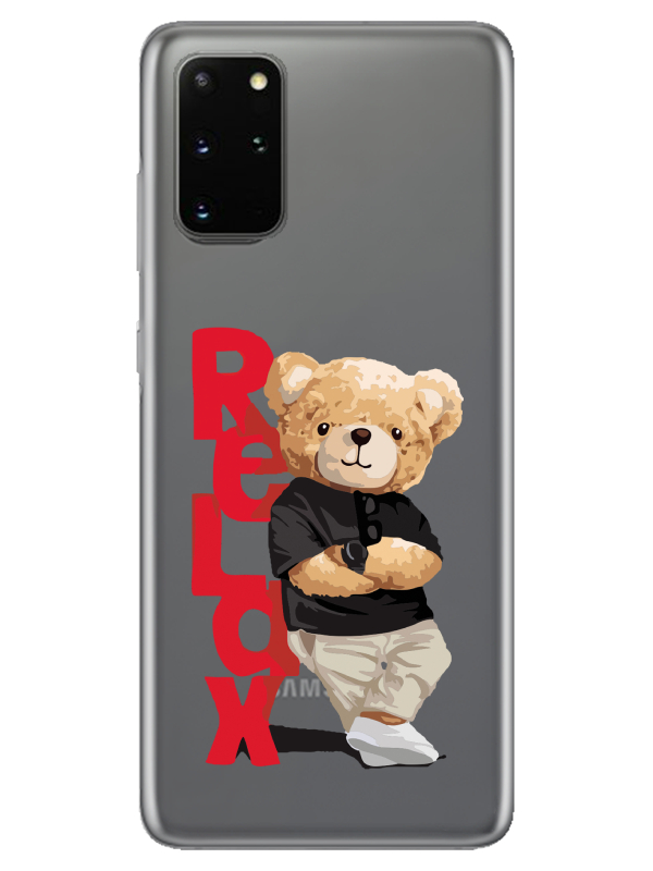 Samsung%20S20%20Plus%20Teddy%20Bear%20Relax%20Şeffaf%20Telefon%20Kılıfı