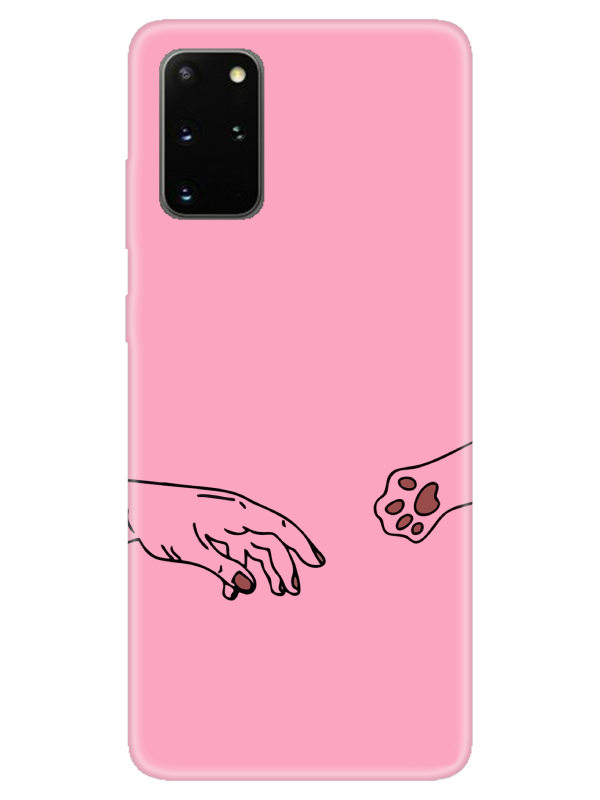 Samsung%20S20%20Plus%20Hand%20And%20Paw%20Pembe%20Telefon%20Kılıfı