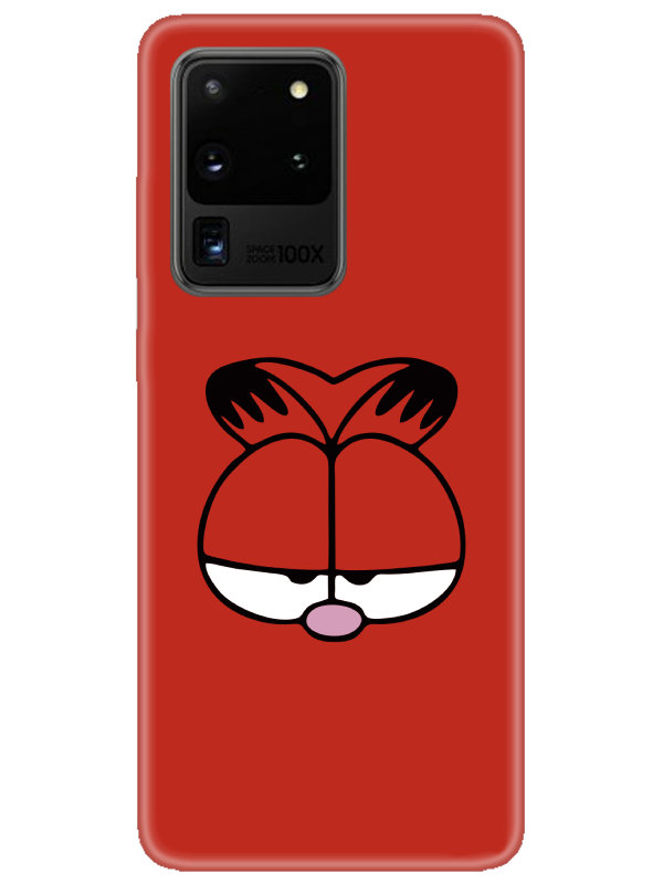 Samsung%20S20%20Ultra%20Garfield%20Kırmızı%20Telefon%20Kılıfı