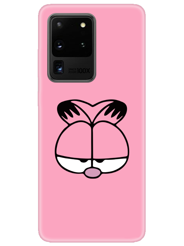 Samsung%20S20%20Ultra%20Garfield%20Pembe%20Telefon%20Kılıfı