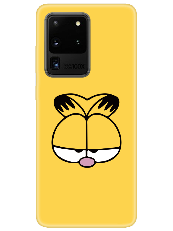 Samsung%20S20%20Ultra%20Garfield%20Sarı%20Telefon%20Kılıfı