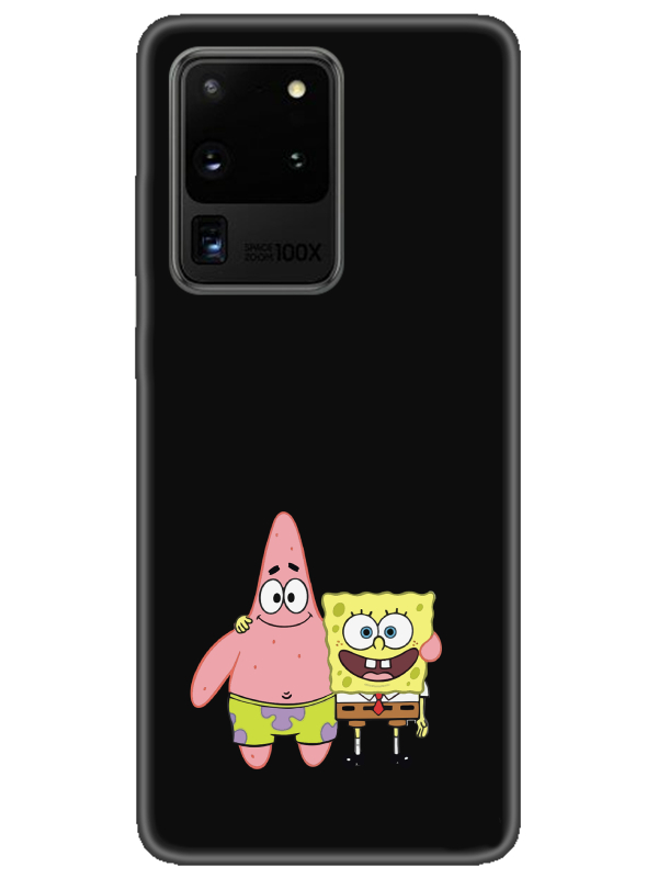 Samsung%20S20%20Ultra%20Sünger%20Bob%20Ve%20Patrickstar%20Siyah%20Telefon%20Kılıfı