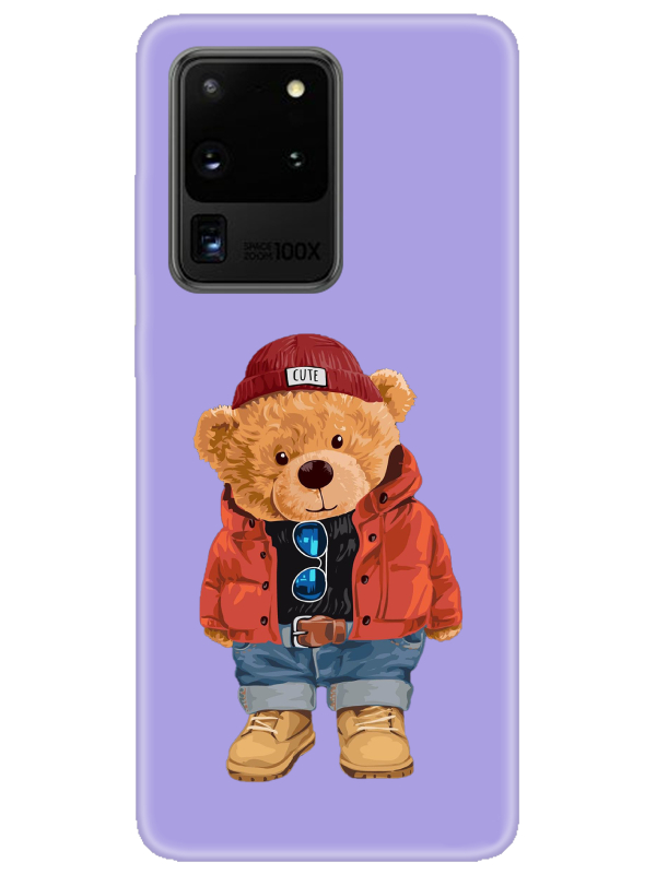 Samsung%20S20%20Ultra%20Teddy%20Bear%20Lila%20Telefon%20Kılıfı