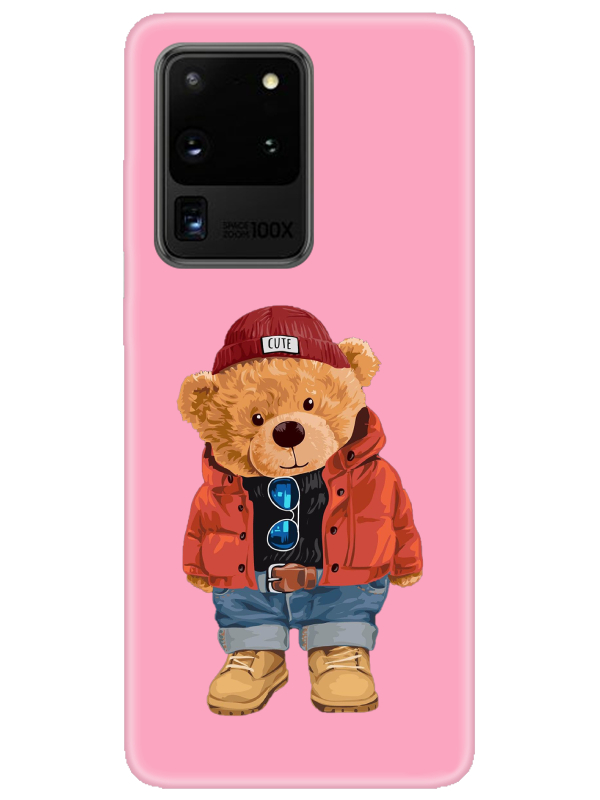 Samsung%20S20%20Ultra%20Teddy%20Bear%20Pembe%20Telefon%20Kılıfı