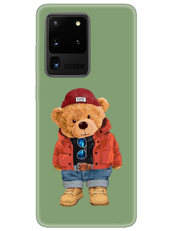 Samsung%20S20%20Ultra%20Teddy%20Bear%20Yeşil%20Telefon%20Kılıfı