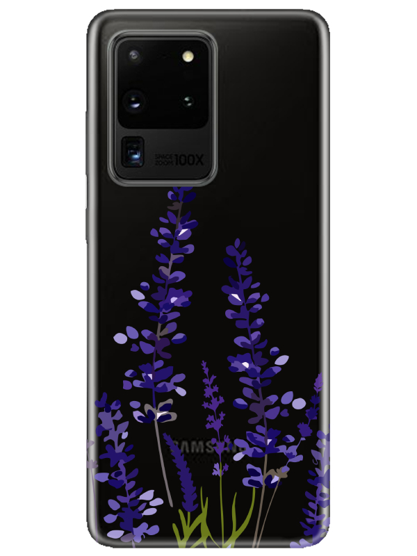 Samsung%20S20%20Ultra%20Lavanta%20Desenli%20Şeffaf%20Telefon%20Kılıfı