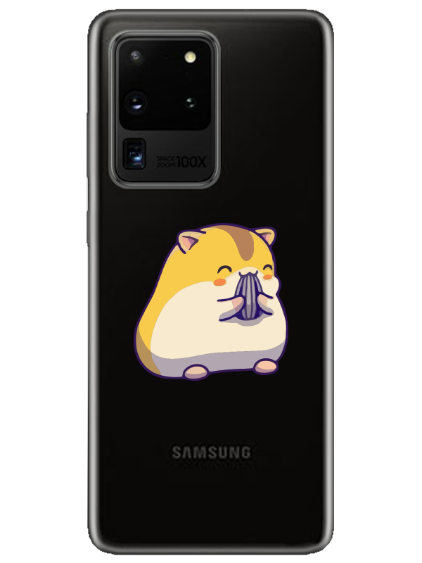 Samsung%20S20%20Ultra%20Sevimli%20Hamster%20Şeffaf%20Telefon%20Kılıfı