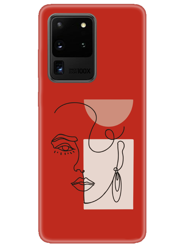 Samsung%20S20%20Ultra%20Women%20Art%20Kırmızı%20Telefon%20Kılıfı