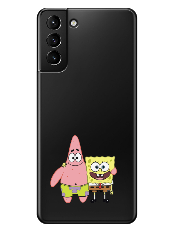 Samsung%20S21%20Sünger%20Bob%20Ve%20Patrickstar%20Şeffaf%20Telefon%20Kılıfı