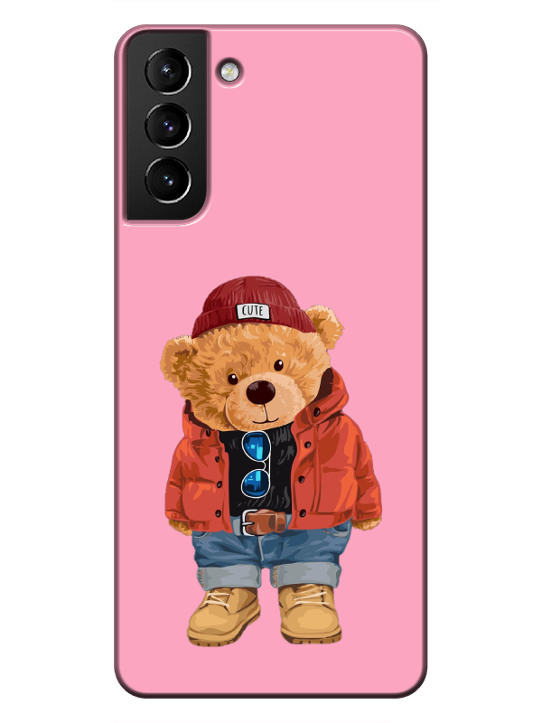 Samsung%20S21%20Teddy%20Bear%20Pembe%20Telefon%20Kılıfı