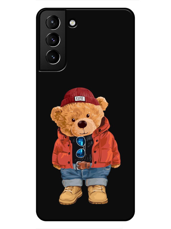 Samsung%20S21%20Teddy%20Bear%20Siyah%20Telefon%20Kılıfı