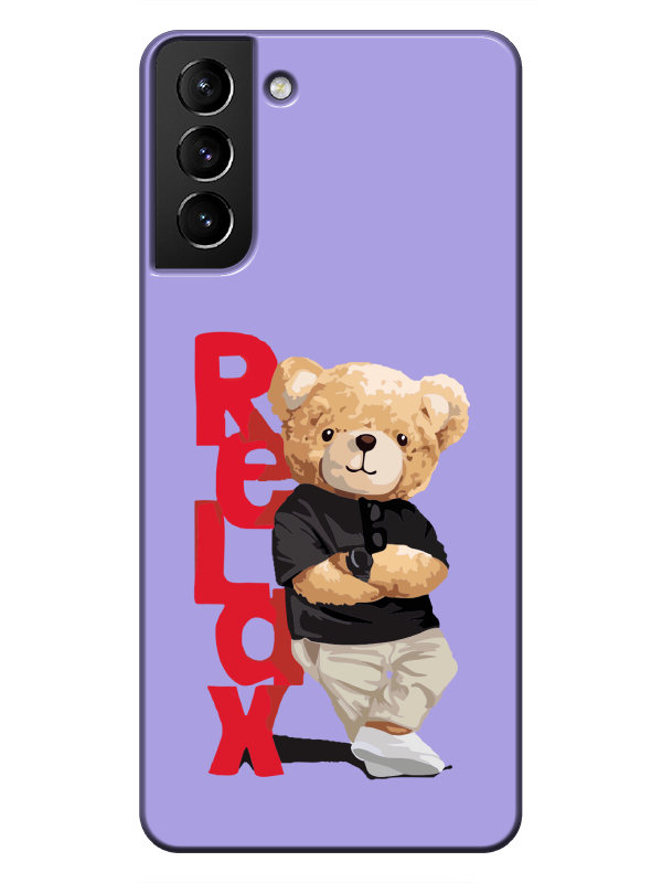 Samsung%20S21%20Teddy%20Bear%20Relax%20Lila%20Telefon%20Kılıfı