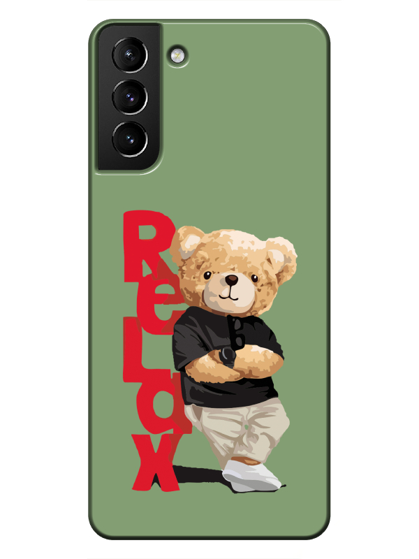 Samsung%20S21%20Teddy%20Bear%20Relax%20Yeşil%20Telefon%20Kılıfı