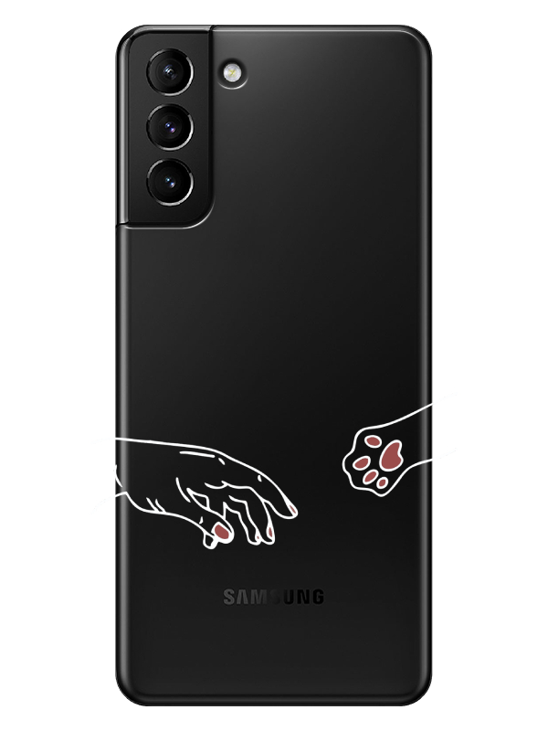 Samsung%20S21%20Hand%20And%20Paw%20Şeffaf%20Telefon%20Kılıfı