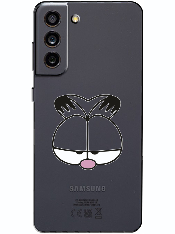 Samsung%20S21%20FE%20Garfield%20Şeffaf%20Telefon%20Kılıfı