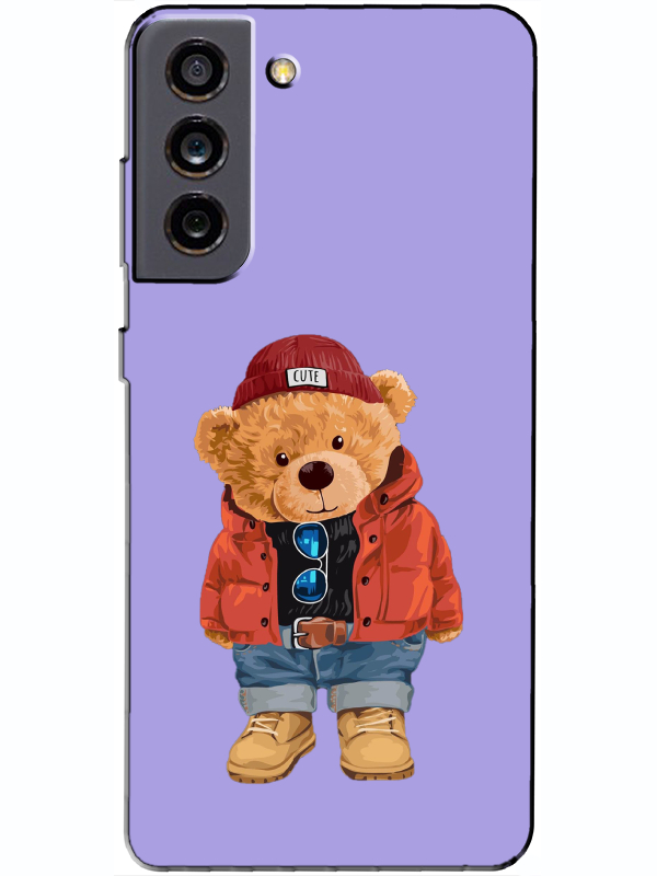 Samsung%20S21%20FE%20Teddy%20Bear%20Lila%20Telefon%20Kılıfı