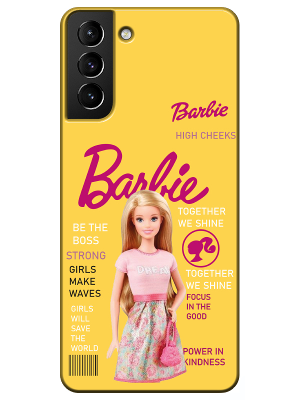 Samsung%20S21%20Plus%20Barbie%20Sarı%20Telefon%20Kılıfı