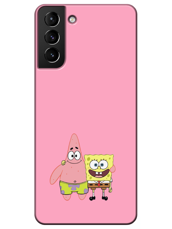 Samsung%20S21%20Plus%20Sünger%20Bob%20Ve%20Patrickstar%20Pembe%20Telefon%20Kılıfı