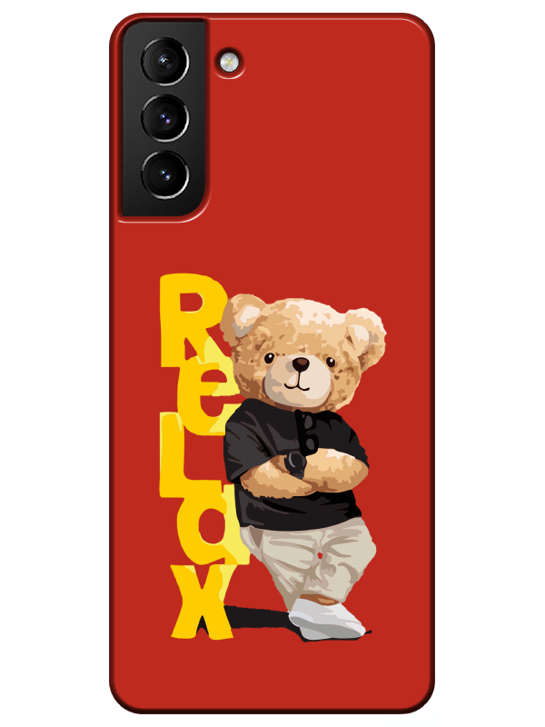 Samsung%20S21%20Plus%20Teddy%20Bear%20Relax%20Kırmızı%20Telefon%20Kılıfı