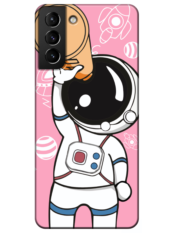 Samsung%20S21%20Plus%20Astronot%20Pembe%20Telefon%20Kılıfı