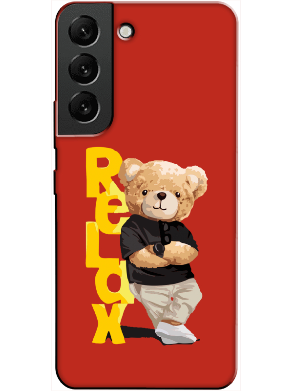 Samsung%20S22%20Teddy%20Bear%20Relax%20Kırmızı%20Telefon%20Kılıfı