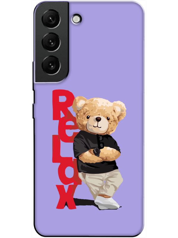 Samsung%20S22%20Teddy%20Bear%20Relax%20Lila%20Telefon%20Kılıfı