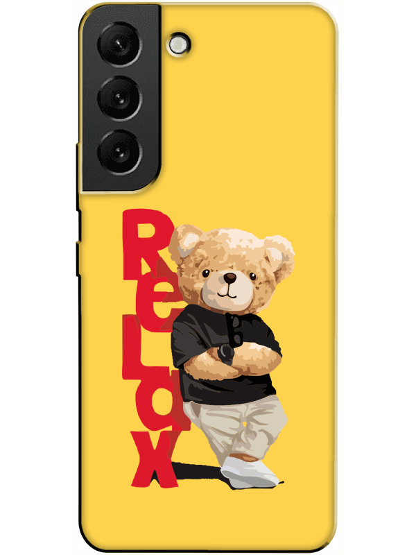 Samsung%20S22%20Teddy%20Bear%20Relax%20Sarı%20Telefon%20Kılıfı