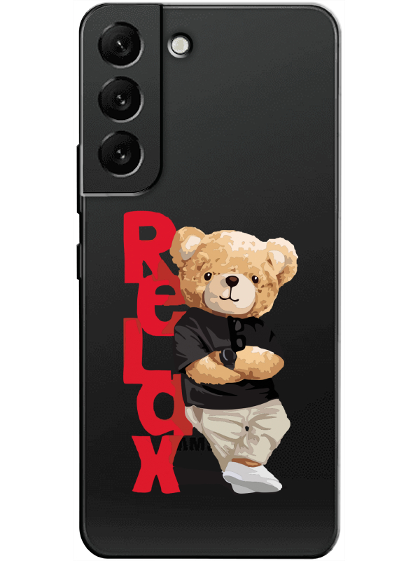 Samsung%20S22%20Teddy%20Bear%20Relax%20Şeffaf%20Telefon%20Kılıfı